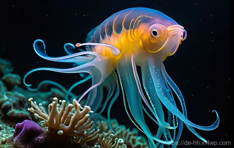 심해 식민지의 생물 다양성과 그 의미 - **Prompt 1: Unveiling the Alien Beauty of Deep-Sea Biodiversity**
    A highly detailed, realistic i...