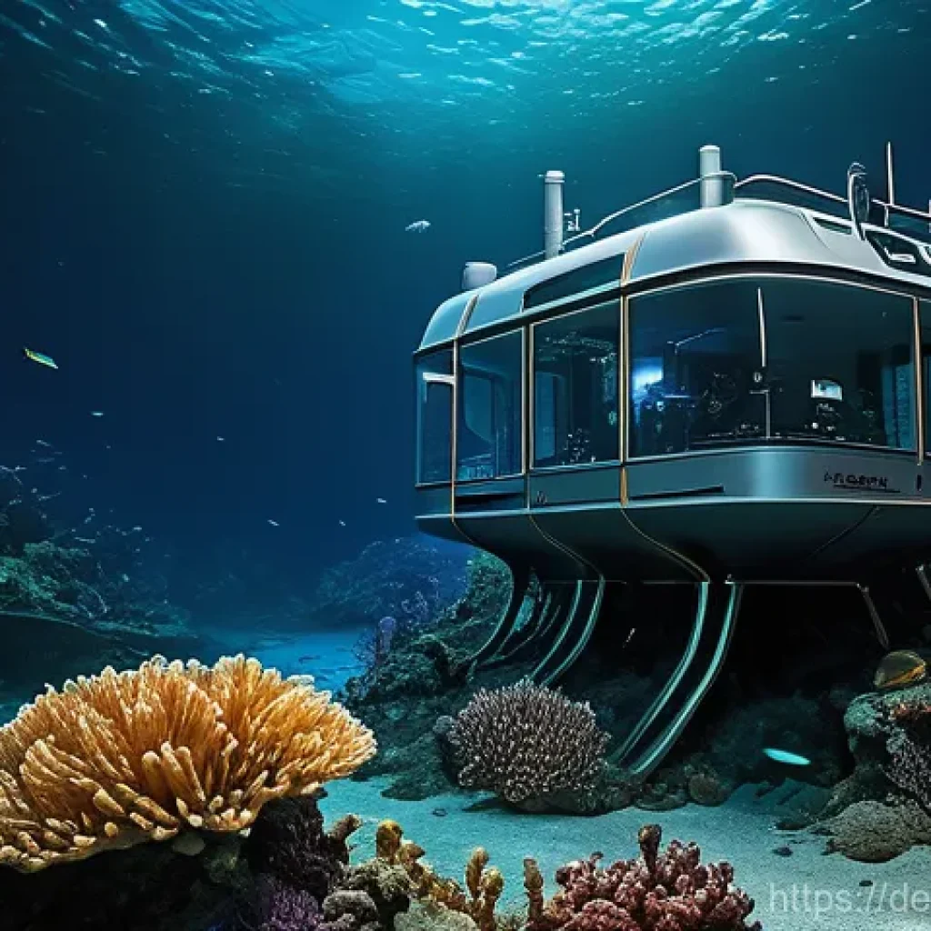 심해 탐사와 식민지 개발의 역학 관계 - **Prompt:** A breathtaking, bioluminescent deep-sea ecosystem, teeming with unique and wondrous life...