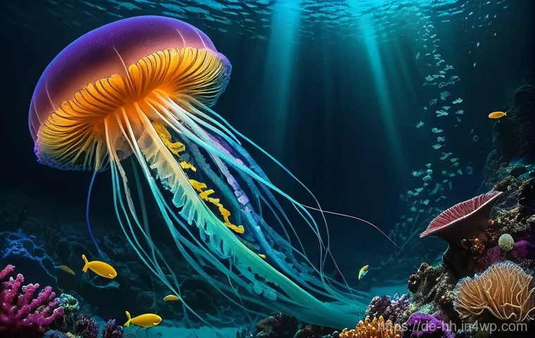 심해 생태계 보호를 위한 법적 제도 - Image Prompt 1: The Ethereal Wonders of the Unexplored Deep Sea**