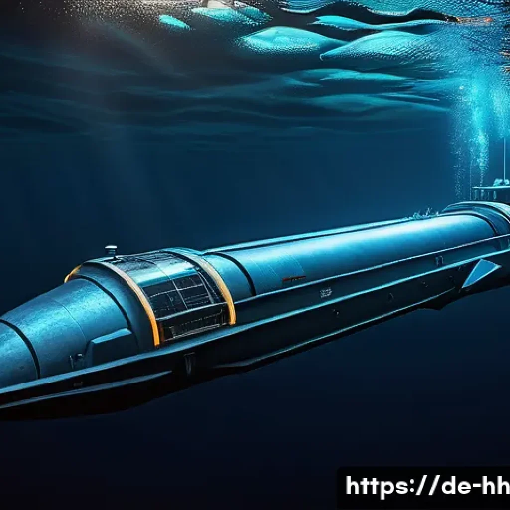 심해 식민지 구축을 위한 협력 모델 - A detailed scene of an advanced autonomous underwater vehicle (AUV) exploring the deep sea floor und...