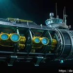 Home 18 심해 생물자원 활용 방안 - A highly detailed scene depicting an advanced autonomous underwater vehicle exploring the deep sea a...