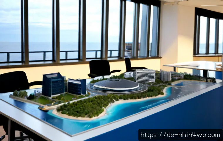 Home 17 심해 식민지 건설을 위한 지자체 역할 - Photorealistic municipal planning workshop in a modern German coastal city hall, diverse local offic...